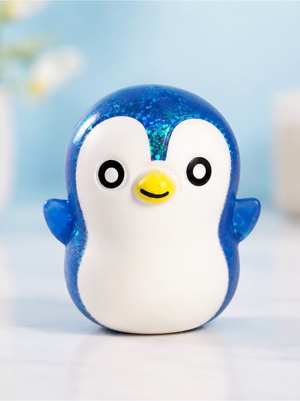 Blue Glitter Penguin Bird Toy - Brand